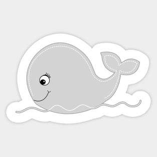 Pink and Gray Whale Pattern Sticker